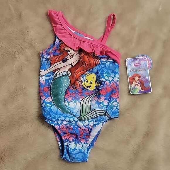 DISNEY ARIEL THE LITTLE MERMAID SWIMSUIT, SIZE 12 MONTHS - NEW! - Picture 1 of 7